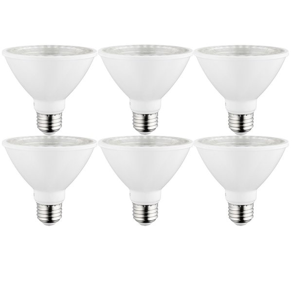 Sunlite LED PAR30 Short Neck Flood Lght, 9W, 75W Equiv, 750 Lumens, E26, Dimmable, 2700K Warm Wht, 6PK 40979-SU